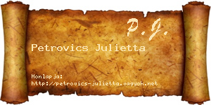Petrovics Julietta névjegykártya